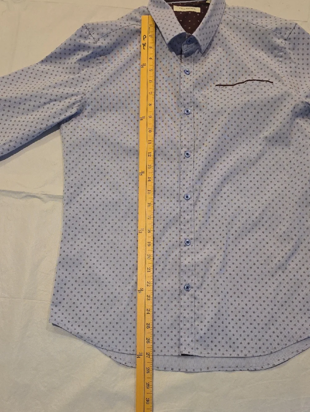 7 Diamonds Lavender Stretch Button-Down with Wine Contrasting Trim Flip Cuffs M - Picture 6 of 9